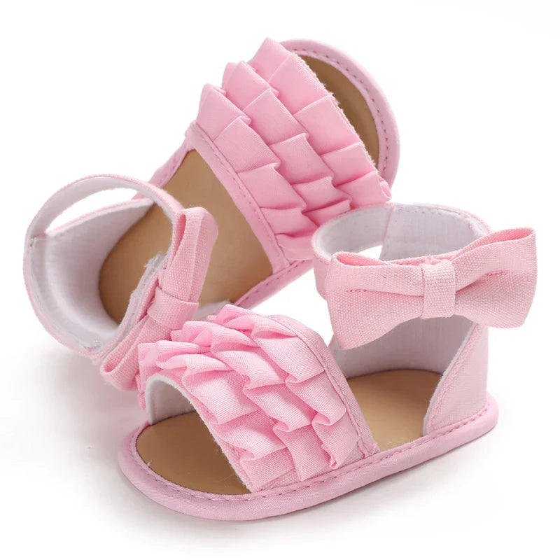 Baby Girls' Summer Ballet Sandals with adjustable strap, infant footwear