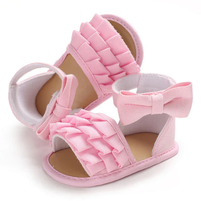 Baby Girls' Summer Ballet Sandals with adjustable strap, infant footwear