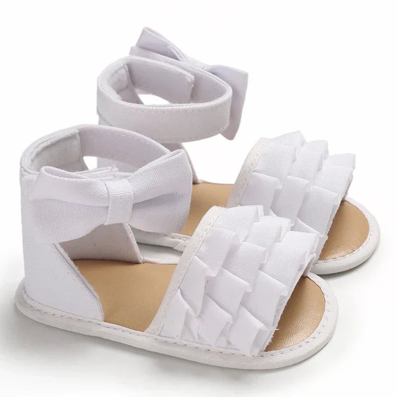 Baby Girls' Striped Summer Ballet Sandals, soft sole, perfect for warm weather