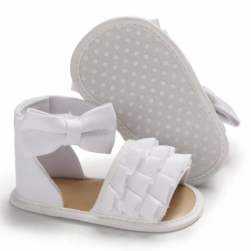 Display of Baby Girls' Black Summer Ballet Sandals, stylish infant shoes