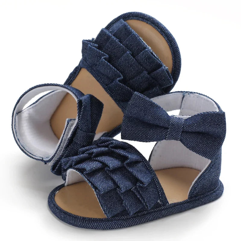 Pair of Baby Girls' Purple Summer Ballet Sandals, perfect for baby shower gift