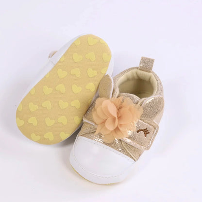 Baby girls' enchanting unicorn first walkers, designed for comfort and style.