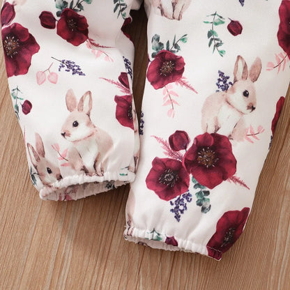 Baby Girls' Red Floral Bodysuit & Strap Pants Set