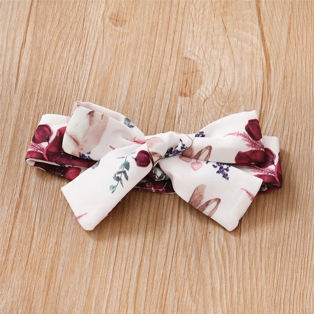 Baby Girls' Red Floral Bodysuit & Strap Pants Set