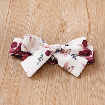 Baby Girls' Red Floral Bodysuit & Strap Pants Set