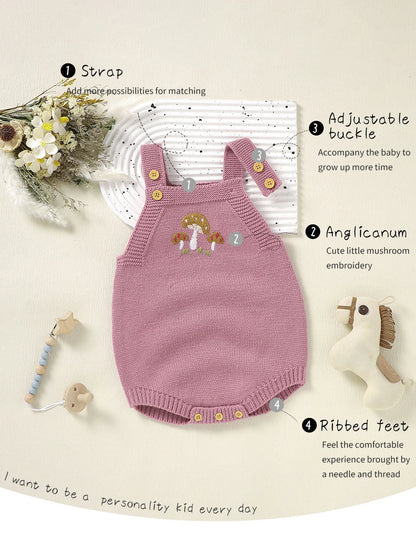 Little girl in a versatile sleeveless knit bodysuit, great for layering in spring/fall.