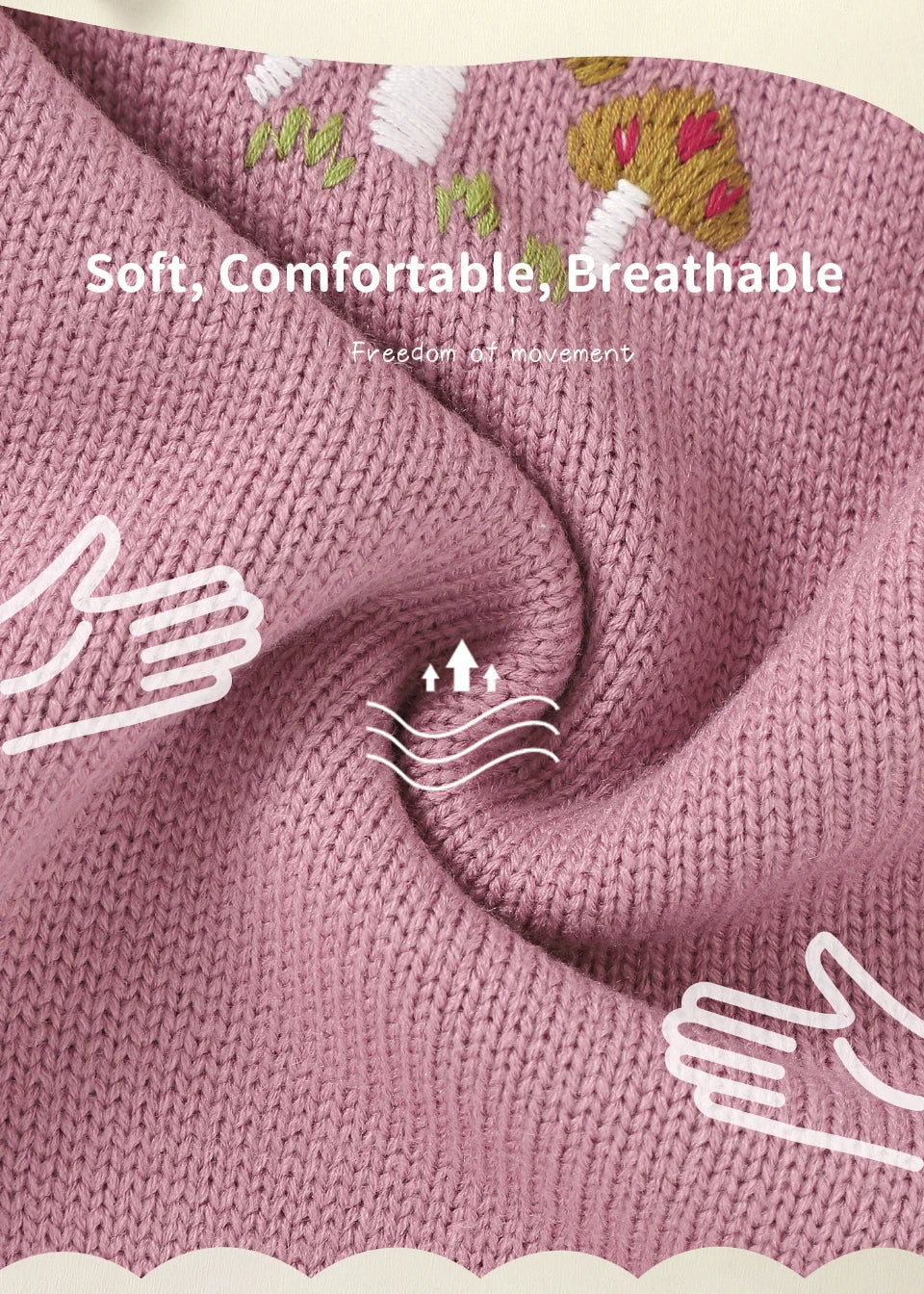 Detail of button closure on a baby girls' sleeveless knit romper, easy dressing.