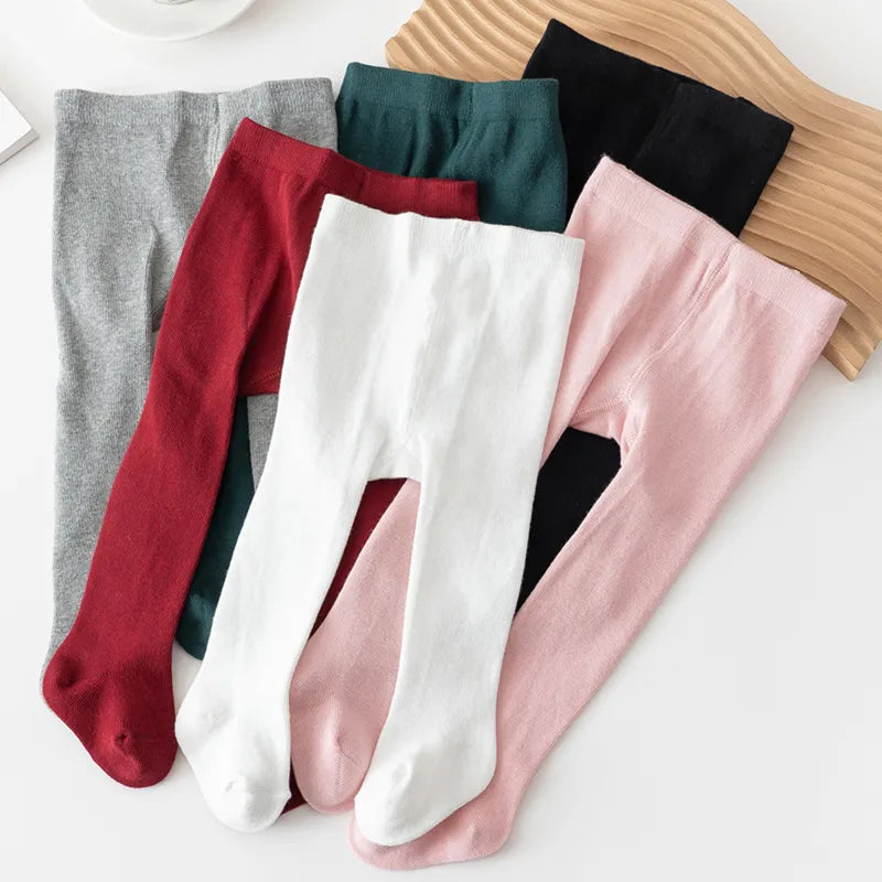 Baby girls slim fit pink cotton blend pantyhose for infant apparel