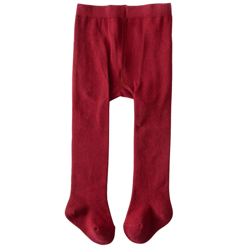 Baby girls slim fit cotton blend pantyhose with extra stretch
