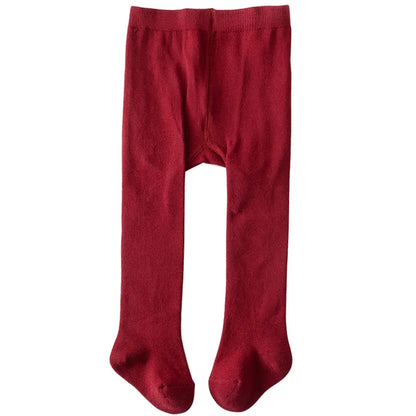 Baby girls slim fit cotton blend pantyhose with extra stretch