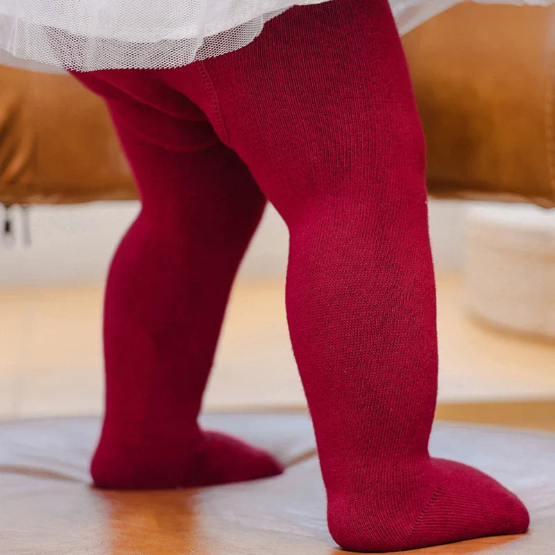 Infant apparel: soft yellow slim fit baby pantyhose with elastic waist