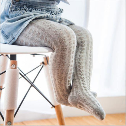 Baby girls' full-length leggings in a versatile grey, made from soft, stretchy cotton