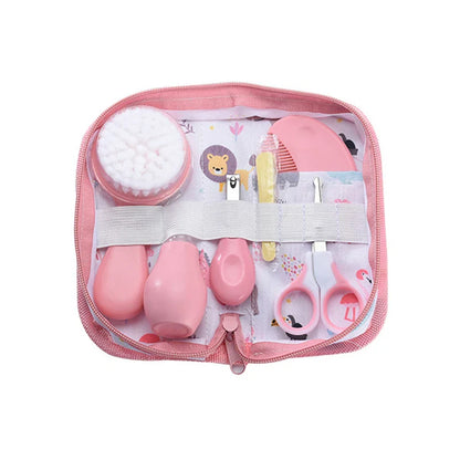 Travel-friendly baby grooming kit with secure case, perfect for on-the-go care.