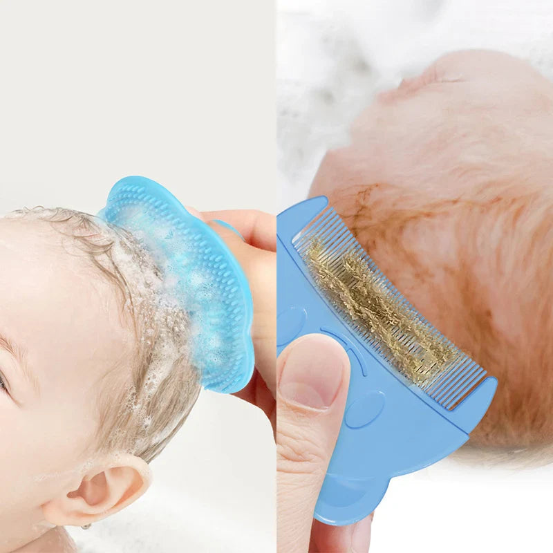 Complete baby hair brush and infant comb set, an essential for new parents' baby care toolkit