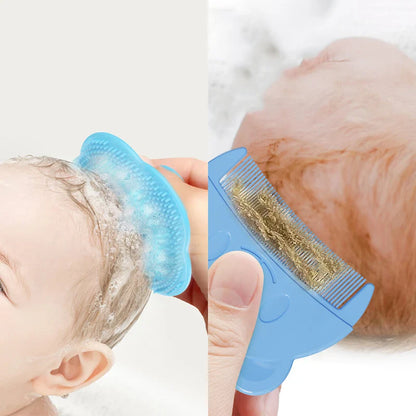 Complete baby hair brush and infant comb set, an essential for new parents' baby care toolkit