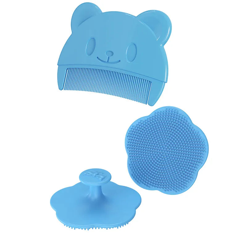 Ergonomic infant comb and brush set, essential for daily baby hair grooming routines
