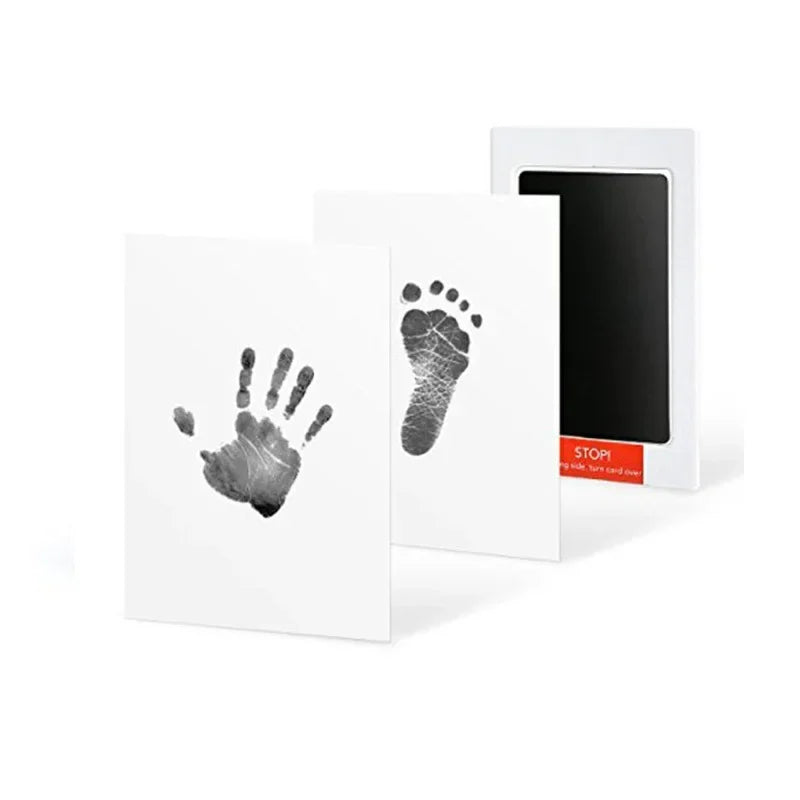 Gift-wrapped inkless handprint & footprint kit, ideal baby shower present
