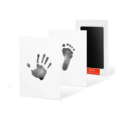 Gift-wrapped inkless handprint & footprint kit, ideal baby shower present