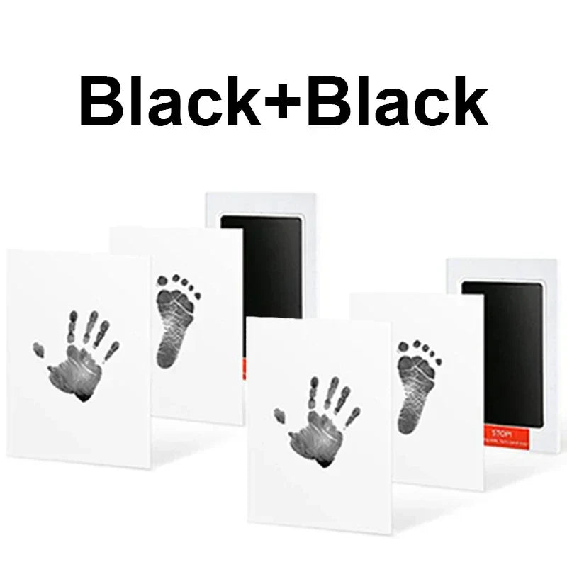 Instruction manual included with the baby handprint & footprint inkless kit