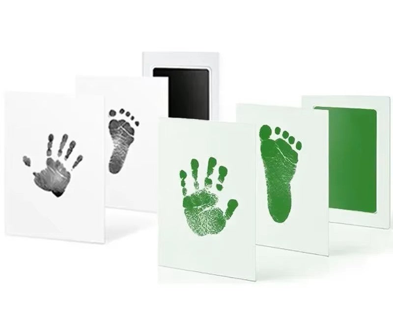 Baby's tiny toes making an impression on the inkless pad, precious newborn keepsake