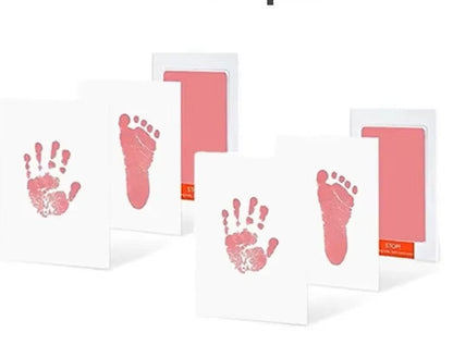 Finished inkless baby handprint & footprint displayed in a frame, lasting memory