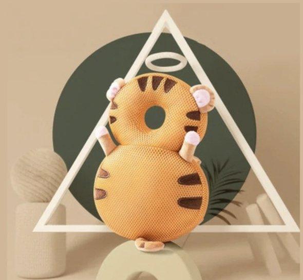 Cartoon baby head protector backpack, bee design, for toddlers learning to walk, cushions impact from falls.
