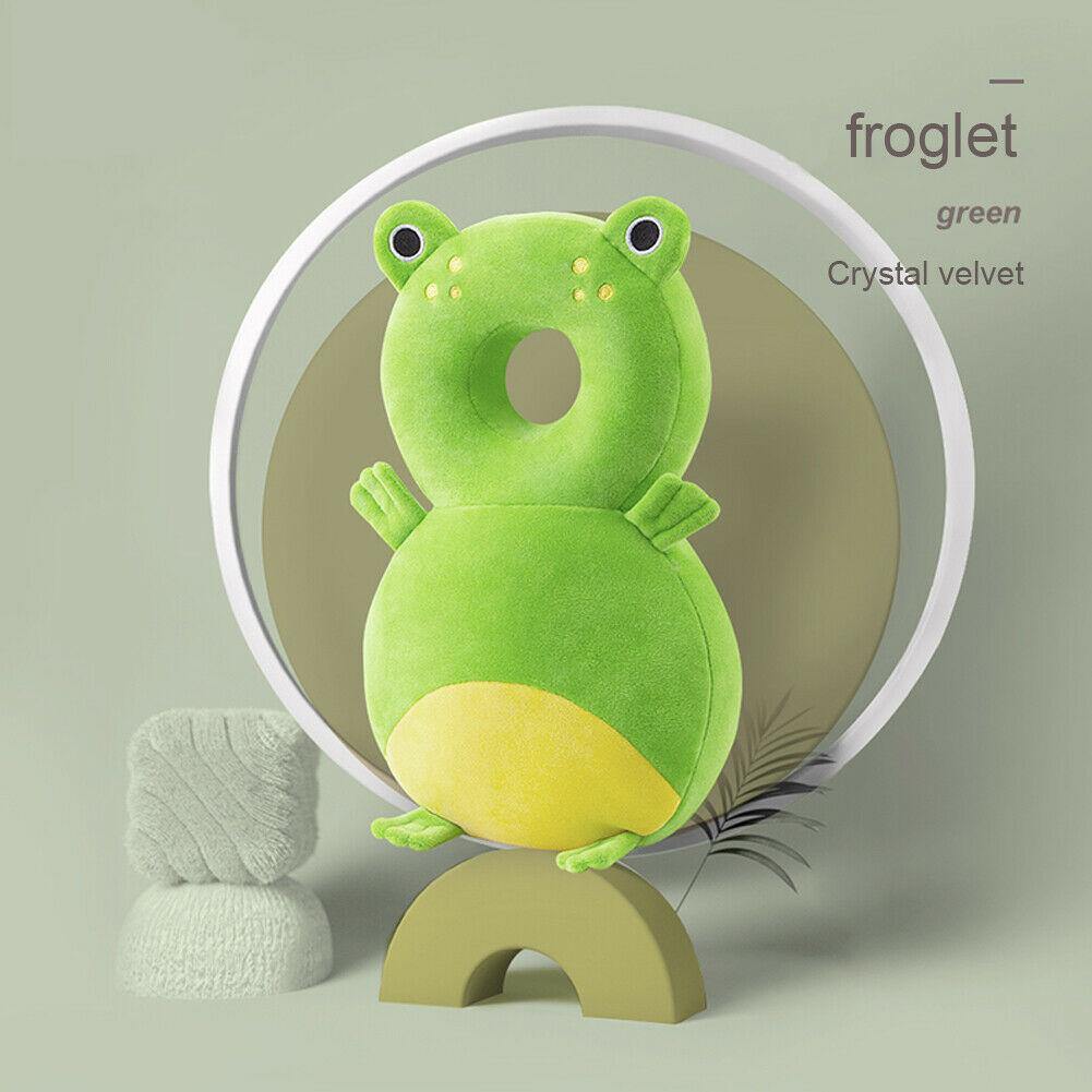 Adjustable baby head protection pad, lion design, ensures toddler safety during play & learning