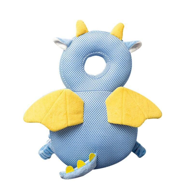 Unisex baby head protector cushion, beige bear design, essential toddler safety gear for infants