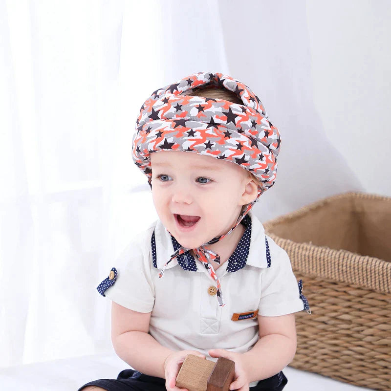 Baby head protective helmet cap; soft, adjustable infant helmet for toddler safety and head guard during walking