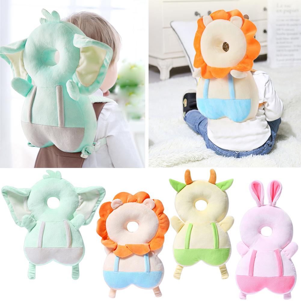 Baby head protector pillow backpack, cute elephant design for toddler fall protection while crawling or walking.