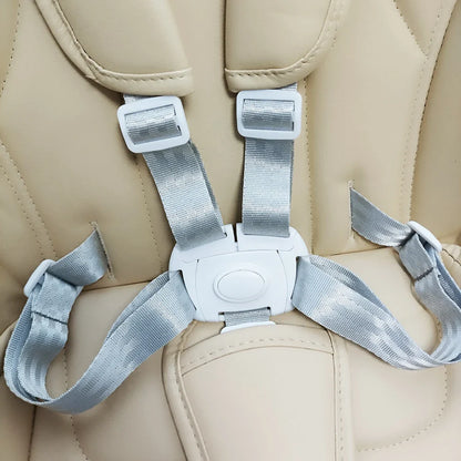 High chair accessory: soft seat cushion and 5-point safety belt for baby transport and dining