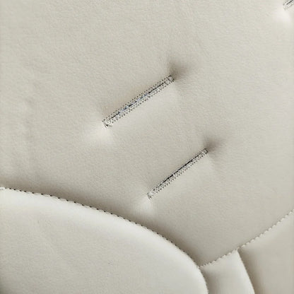 Stylish grey PU leather high chair cushion and 5-point safety belt for modern baby dining