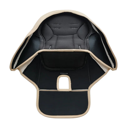 A complete high chair comfort and safety solution: seat cushion with 5-point safety belt