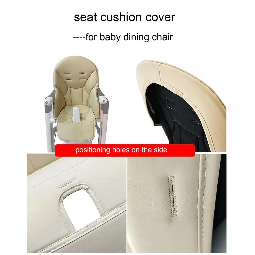 Soft baby high chair seat cushion with adjustable 5-point safety belt for toddler feeding