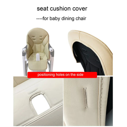 Soft baby high chair seat cushion with adjustable 5-point safety belt for toddler feeding