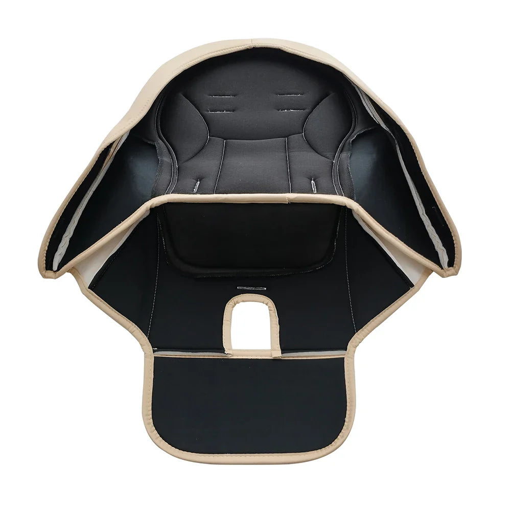 Infant high chair seat insert with built-in 5-point safety belt, PU leather for easy cleaning