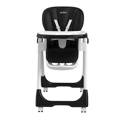 Versatile baby high chair: height & recline adjustable, compact for storage, perfect for feeding.