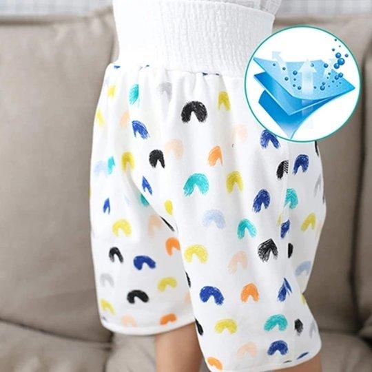 Infant apparel: diaper skirt shorts, offering comfort and effective leak protection.