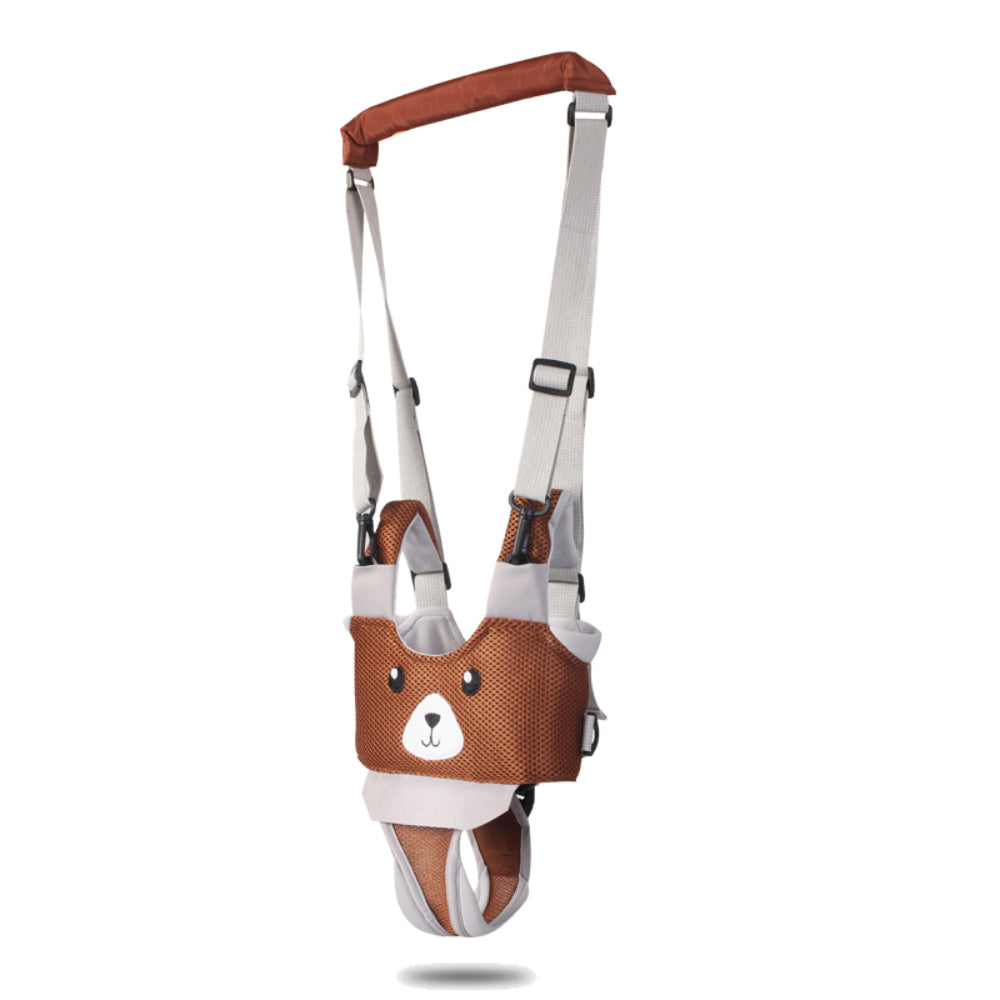 Close-up of a Baby's First Steps Walking Harness Assistant, showing the secure buckles and soft fabric.