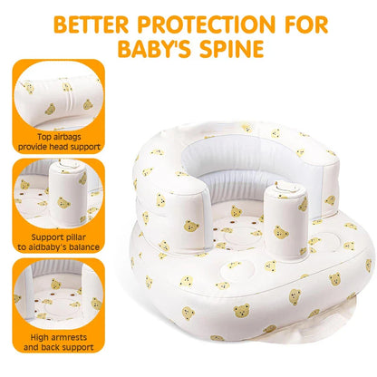 Infant sit-up support bouncer, inflatable safety seat for 3-36 month olds.