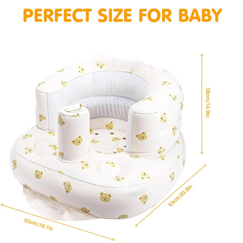 Portable baby safety seat, inflatable design for easy travel with infants.