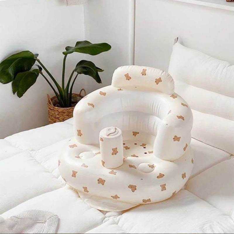 Lightweight baby inflatable sofa, portable toddler seat for travel, safe and engaging.