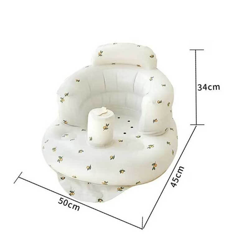 Inflatable baby chair with contoured design for infant support and comfy toddler seating.