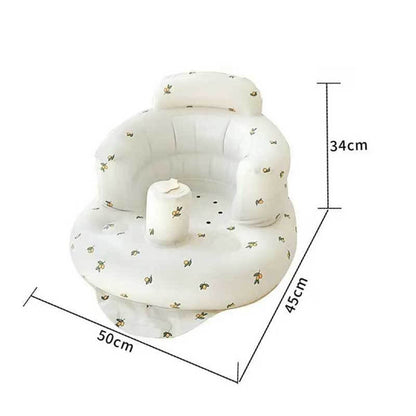 Inflatable baby chair with contoured design for infant support and comfy toddler seating.
