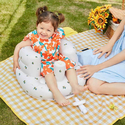 Portable baby inflatable sofa, easy-to-inflate toddler seat, perfect for activity time.