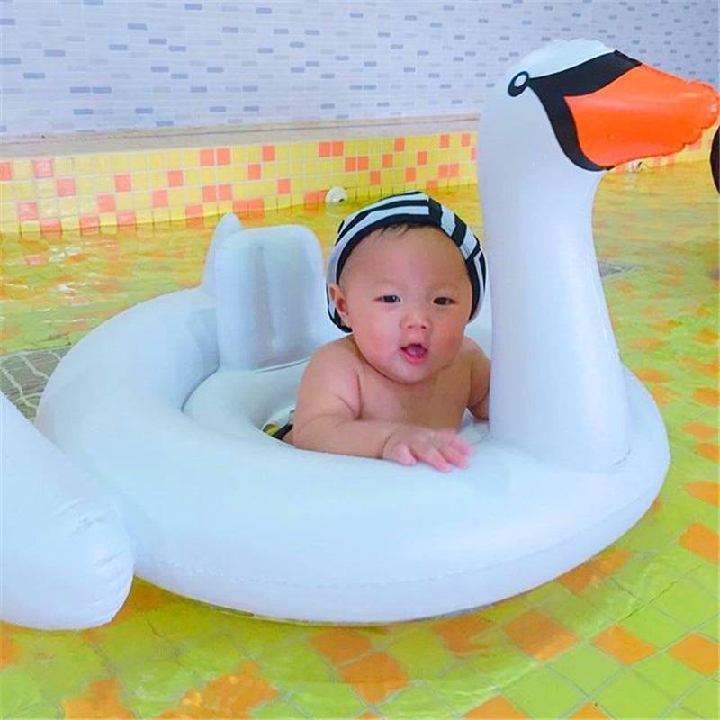 Infant safe swan swimming ring float, perfect baby gear for water play