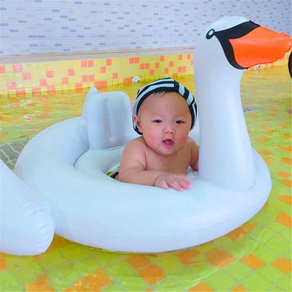 Infant safe swan swimming ring float, perfect baby gear for water play