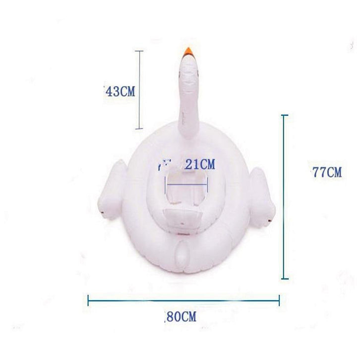 Full view of an inflatable baby swan float, ideal for pool and summer fun