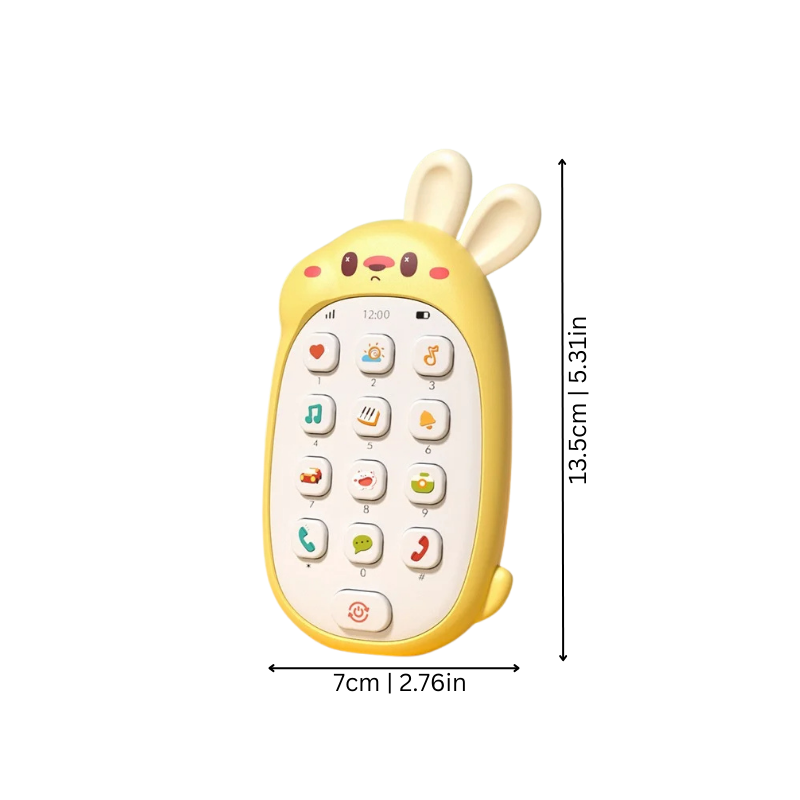 Early learning baby phone teether toy, interactive and safe for babies, chewable and engaging.