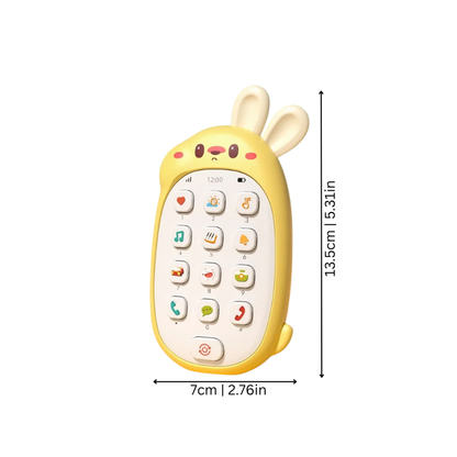 Early learning baby phone teether toy, interactive and safe for babies, chewable and engaging.